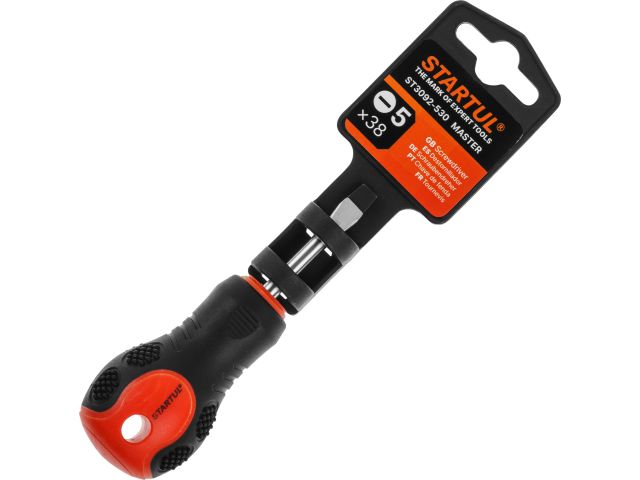 Отвертка "-" 5,0х 38мм SL STARTUL MASTER (ST3092-530) (шлицевая Slotted, двухкомп. рукоятка Anti-Slip)