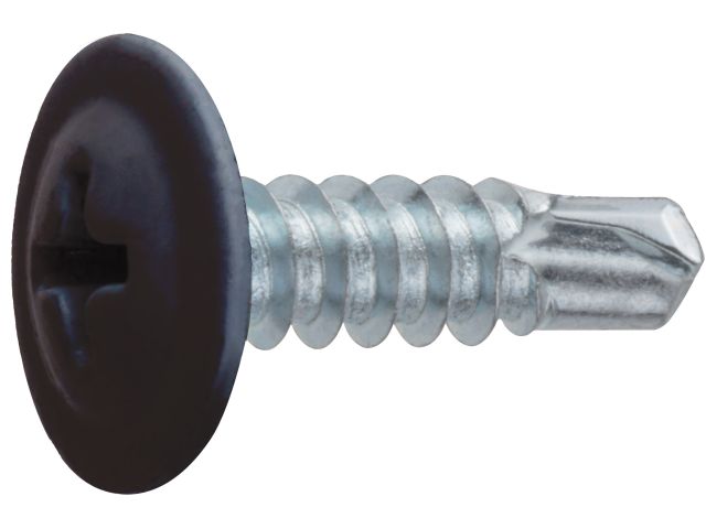 Саморез 4.2х16 мм с прессшайбой, цинк, со сверлом, RAL 8017 (500 шт в карт. уп.) STARFIX ( цвет шоколадно-коричневый)