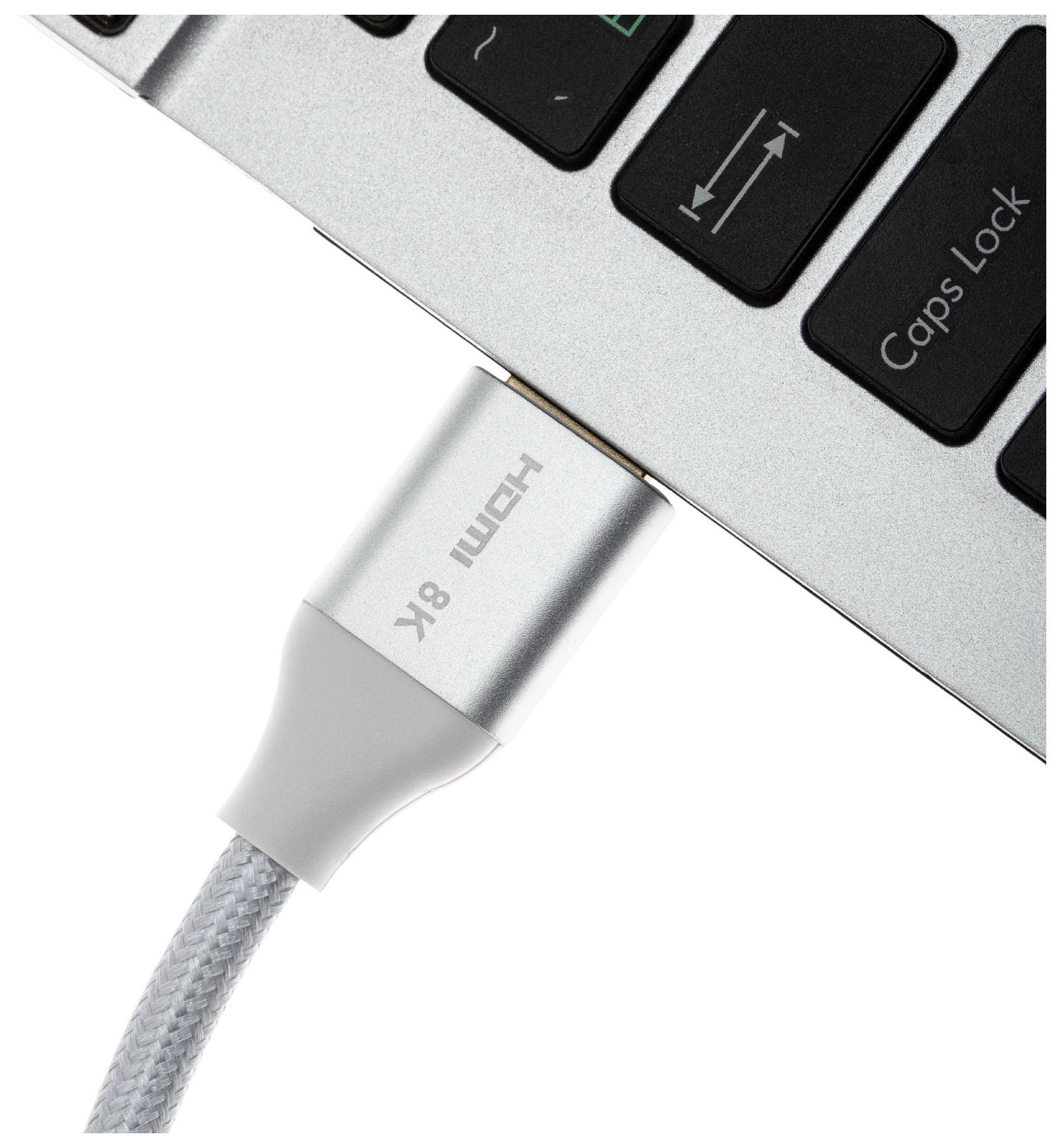 Кабель аудио-видео Cactus CS-HDMI.2.1-1 HDMI (m)/HDMI (m) 1м серебристый