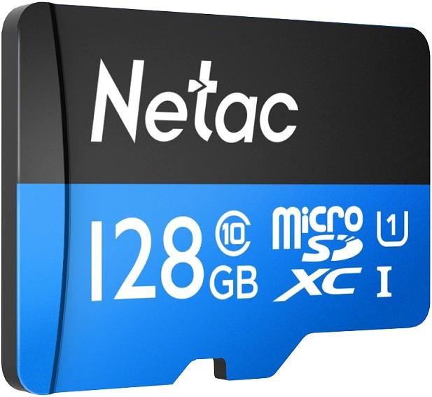 Карта памяти Netac MicroSDXC128GB Class 10 UHS-I U1 P500 Standard + адаптер (NT02P500STN-128G-R)