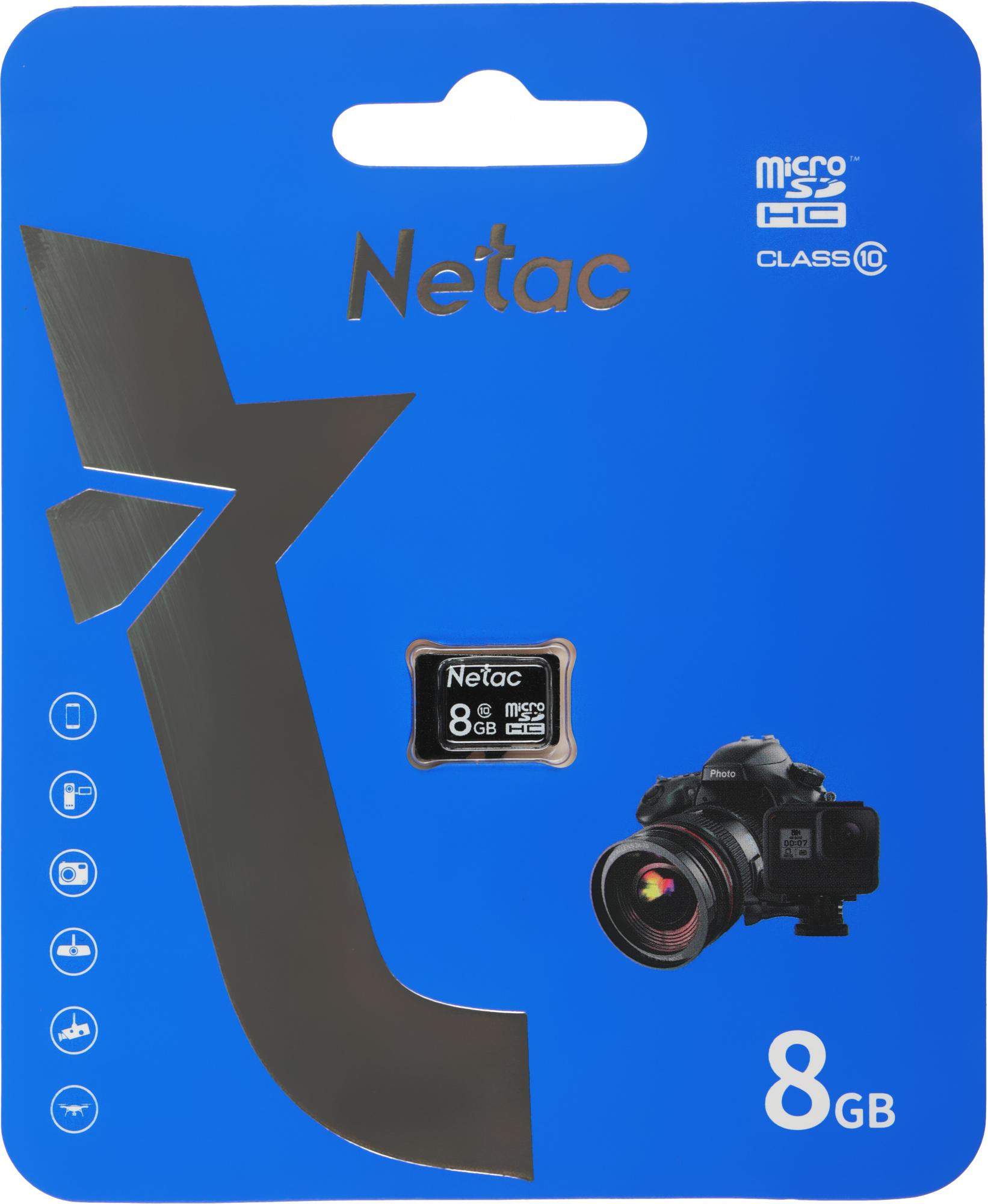 Карта памяти Netac microSDHC 8GB P500 (NT02P500STN-008G-S)