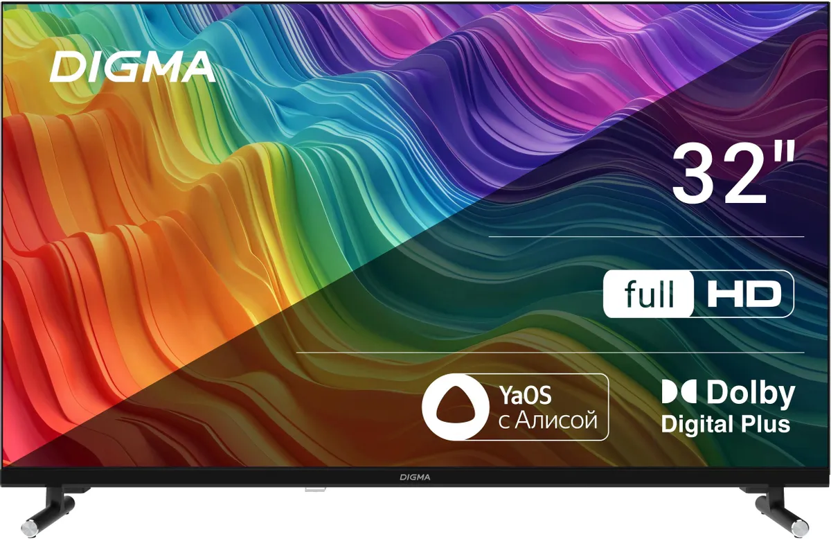 Телевизор Digma DM-LED32SBB33 черный/черный