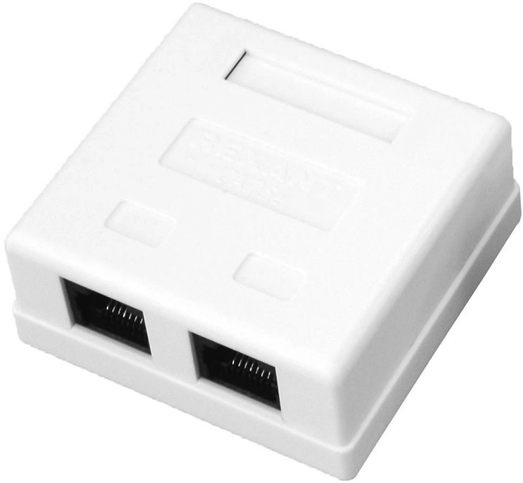 Розетка компьютерная, 2хRJ-45, Rexant, 8р-8с, cat.5e