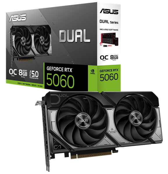 Видеокарта ASUS Dual GeForce RTX 5060 OC 8GB GDDR7 (90YV0N12-M0NA00)