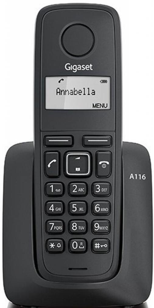 Радиотелефон DECT Gigaset A116 черный (S30852-H2801-S301)