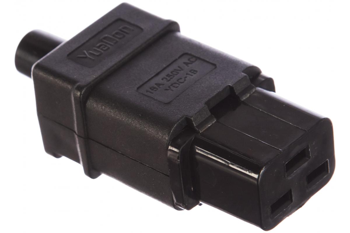 Вилка электрическая Lanmaster LAN-IEC-320-C19 черный