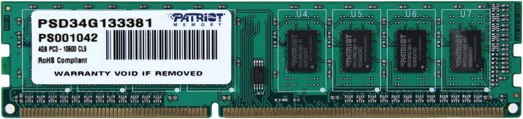 Оперативная память Patriot DDR3-1333 4GB PC-10660 (PSD34G133381)