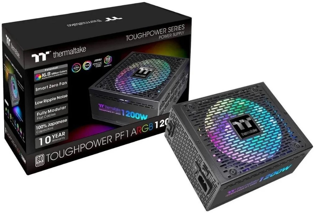 Блок питания Thermaltake Toughpower GF1 ARGB 80+ gold ATX 1200W (PS-TPD-1200FNFAGE-1)