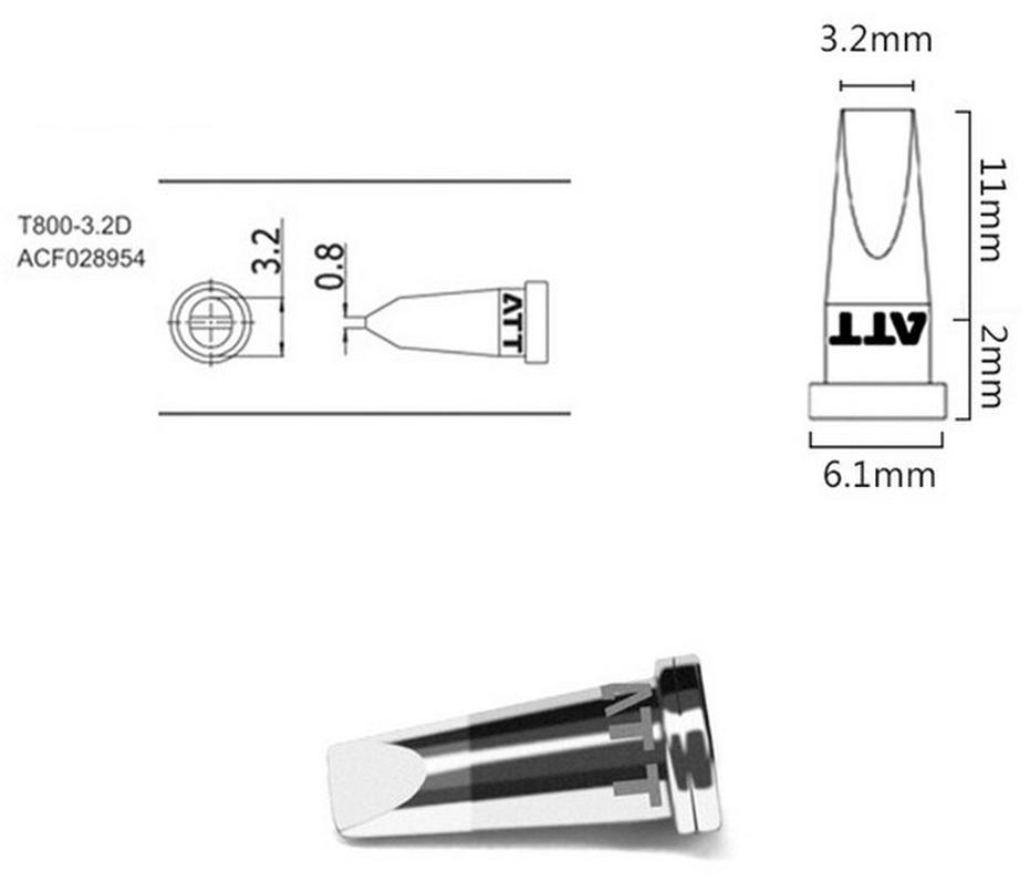 Паяльное жало Atten T800-3.2D (ACF028954)