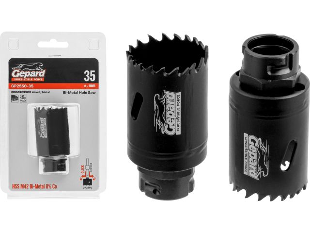 Коронка биметаллическая  d35 мм PROGRESSOR GEPARD