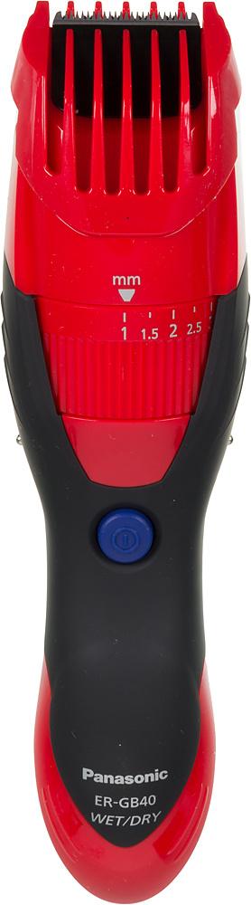 Триммер для волос Panasonic ER-GB40 1 насадка красный