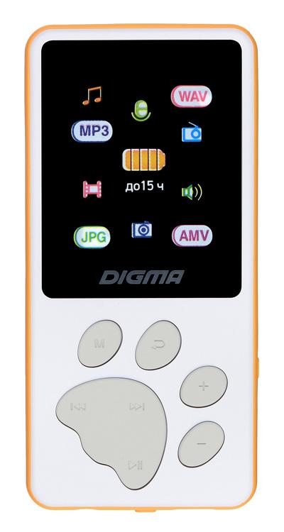MP3-плеер Digma S4 8 Gb белый/оранжевый (S4WO)
