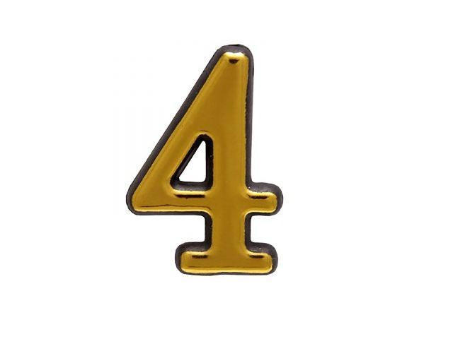 Цифра дверная АЛЛЮР пластик "4" золото (УЗК)
