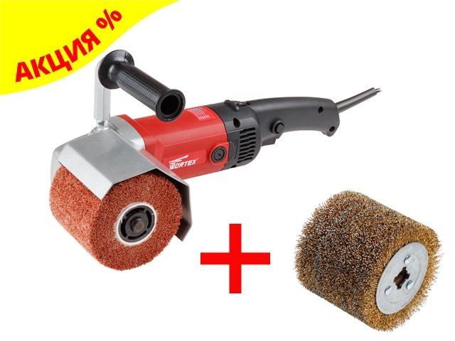 Щеточная шлифмашина WORTEX WS 1014 S в кор.+АКЦИЯ (скидка на комплект +SW1012SW00519 Щетка стальная с латунным покрытием 100х120 мм 0,5 мм WORTEX)