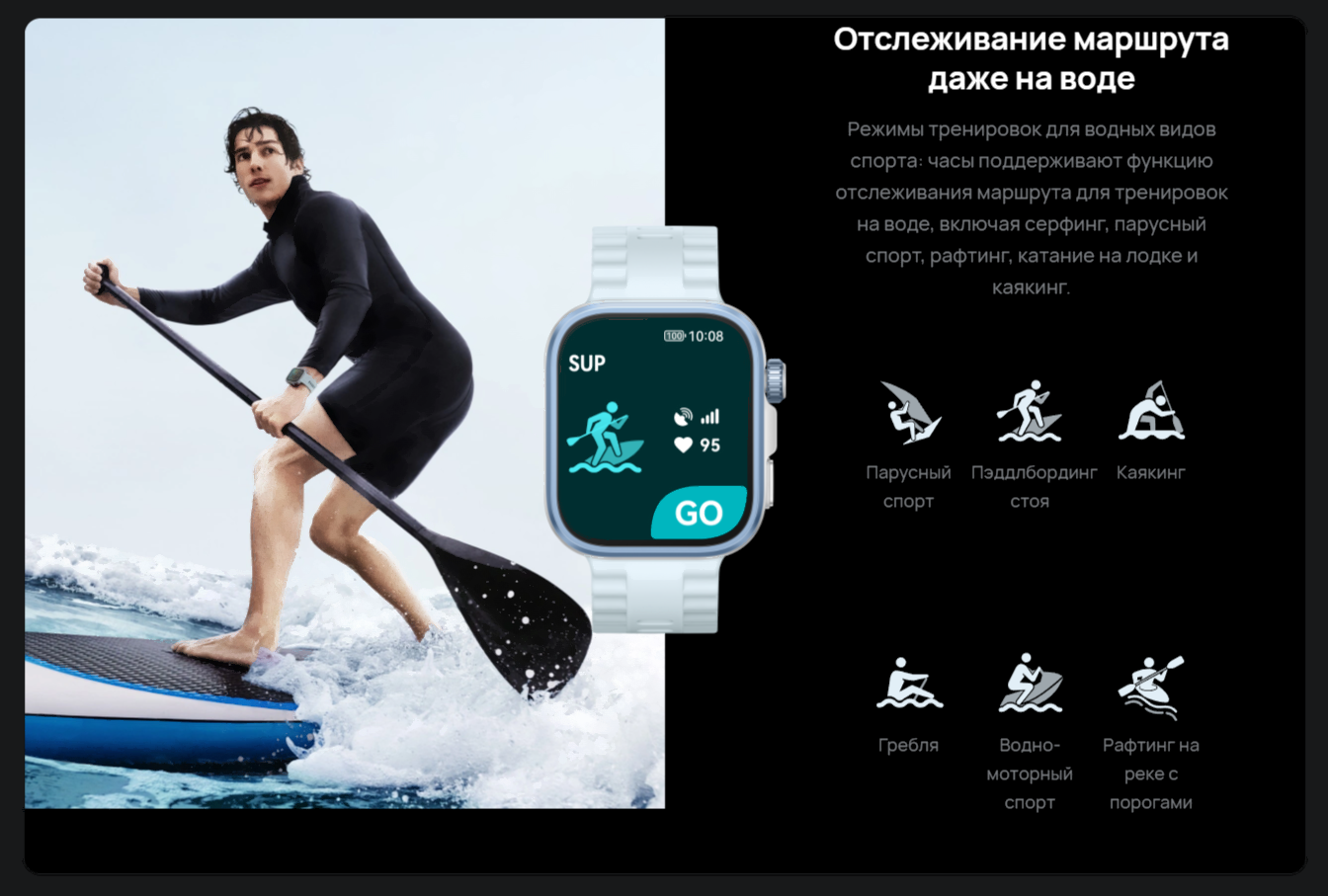 Умные часы Huawei Watch Fit 4 Pro SYA-B29 Black Fluoroelastomer Strap (55020FAJ)