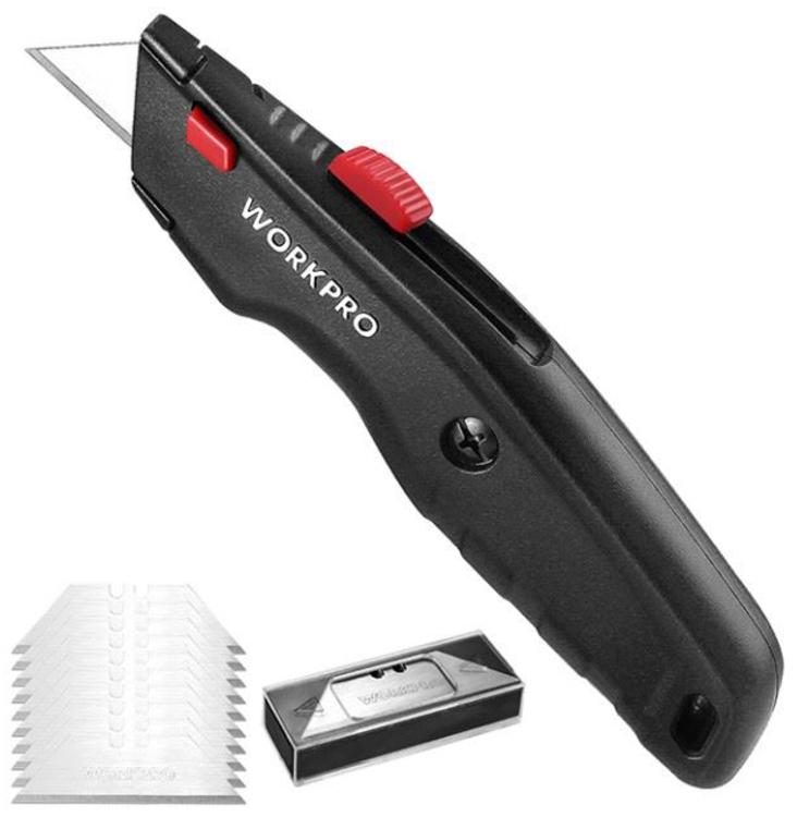 Нож строительный WorkPro WP213008 черный