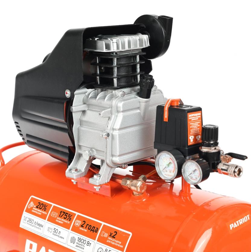 Компрессор Patriot EURO 50-260K оранжевый (525306316)