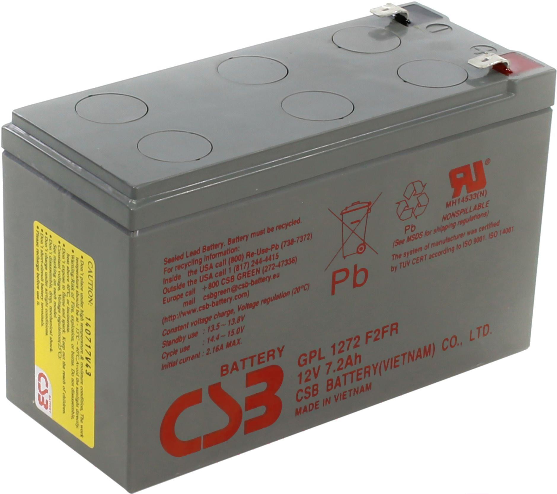 Аккумулятор для ИБП CSB 12V/7.2Ah (GPL 1272 F2 FR)