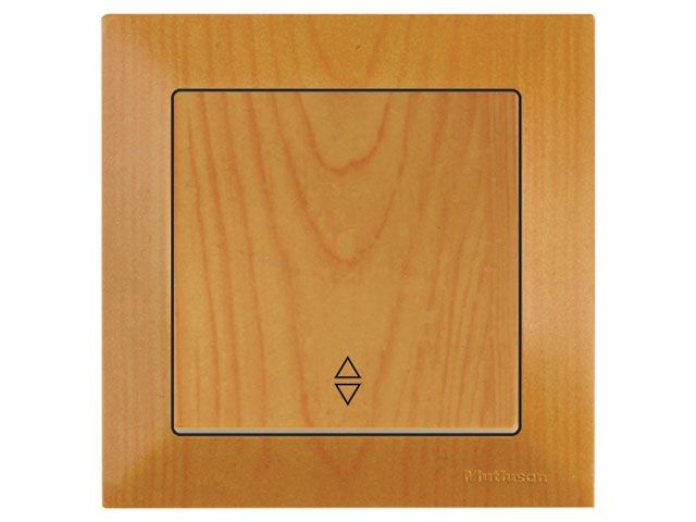 Выключатель проходной 1-клав. (скрытый, винт. зажим) дуб, DARIA, MUTLUSAN (10 A, 250 V, IP 20)