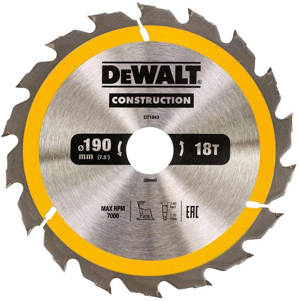 Диск пильный DeWalt DT1943-QZ