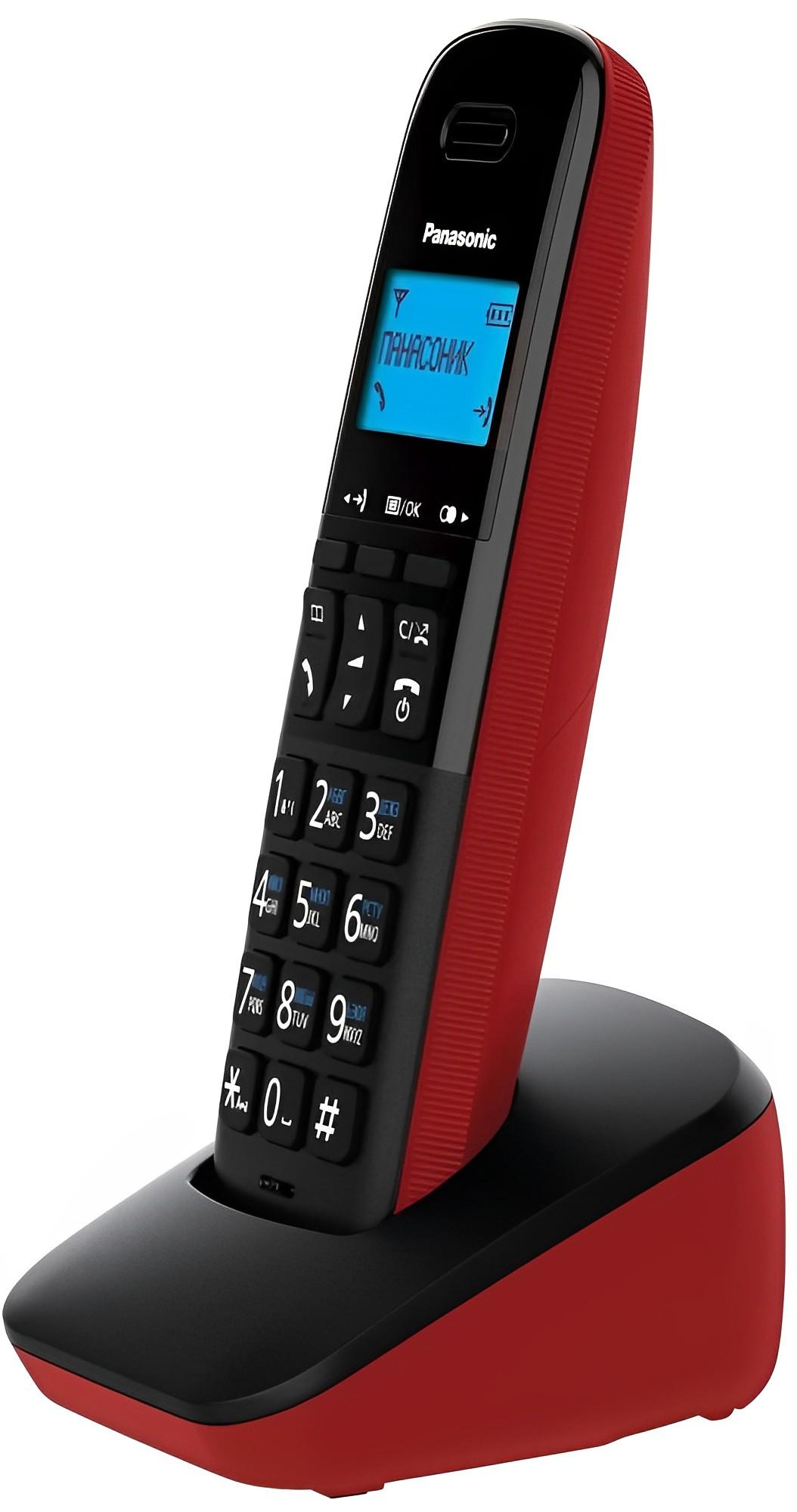 Радиотелефон DECT Panasonic KX-TGB610RUR черный/красный