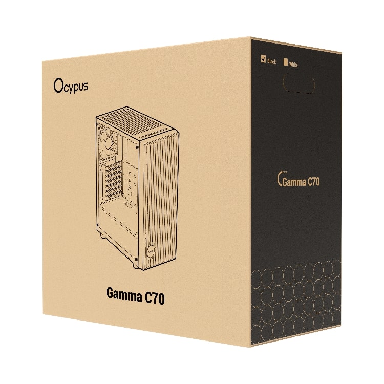 Корпус Ocypus Gamma C70 ARGB без БП Black (Gamma-C70-BKG400XX-GL)