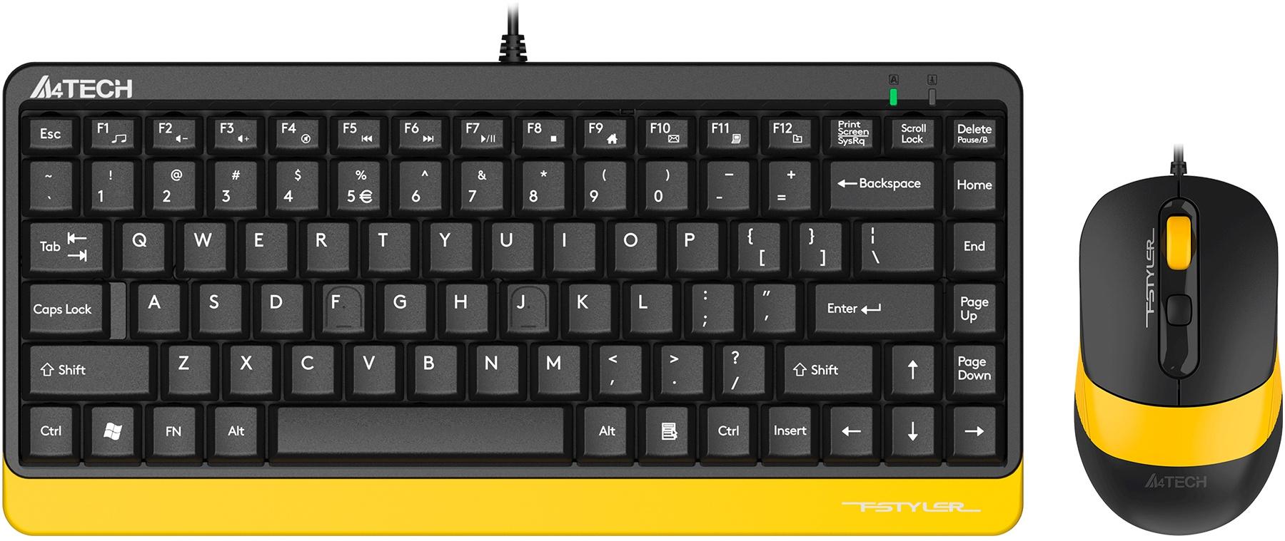 Набор периферии A4Tech Fstyler F1110 Bumblebee черный/желтый