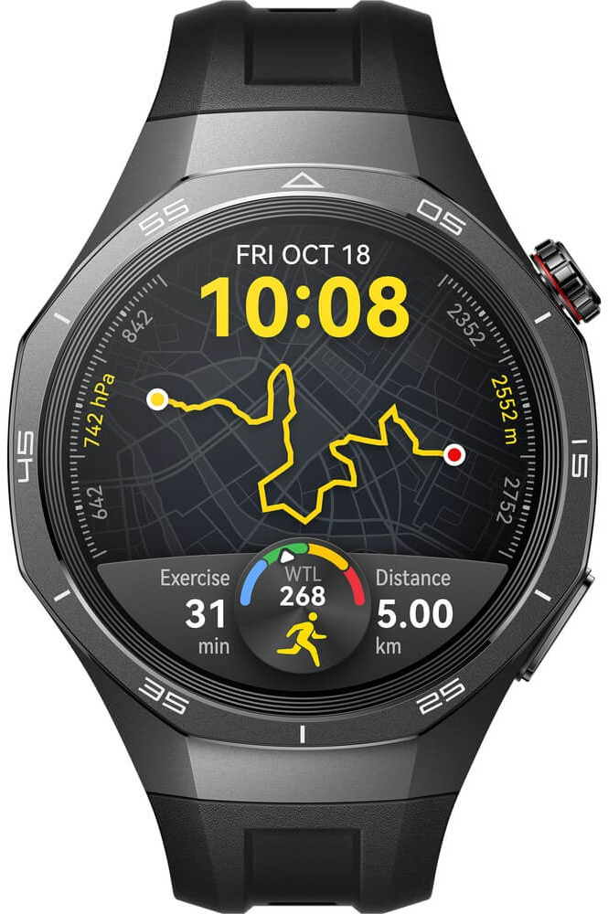 Умные часы Huawei Watch GT 5 Pro 46мм VLI-B29 Black Fluoroelastomer Strap (55020DGH)