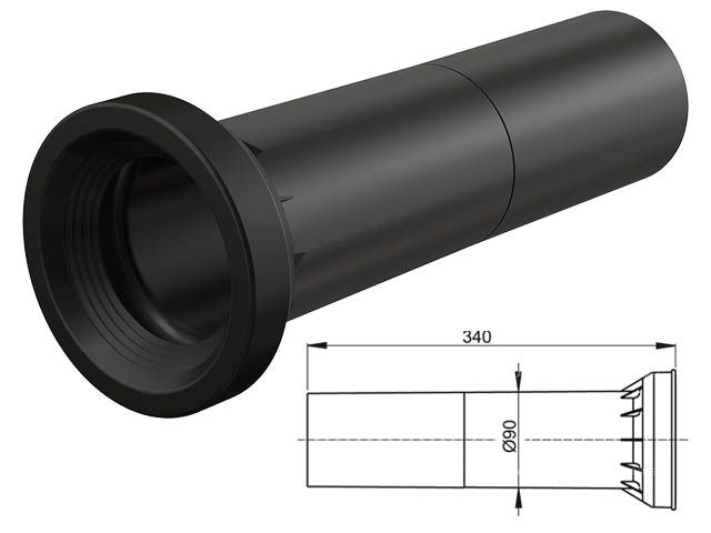 Удлинительная часть для стока воды к унитазу для людей с ограниченной физ. активностью, Alcaplast