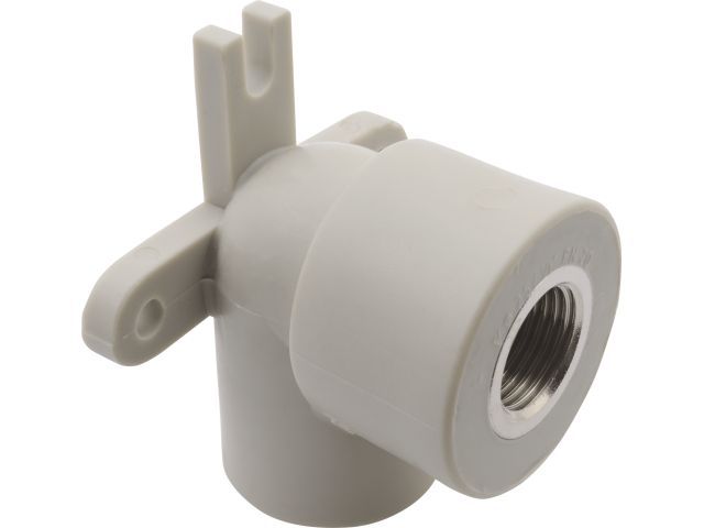 Колено ПП комб. с креплен. вн. 20х1/2", сер. FV Plast (Под заказ кратно коробкам)