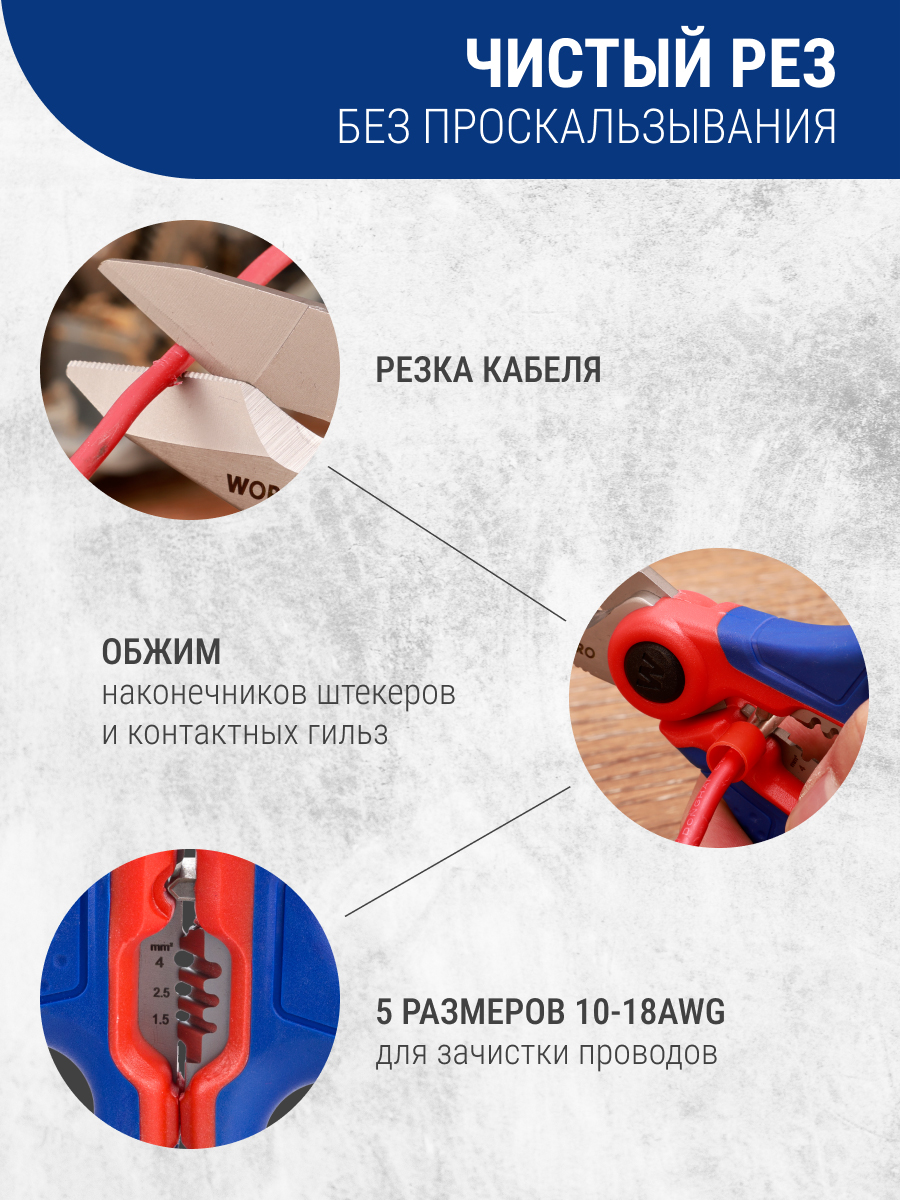 Ножницы строительные WorkPro WP294003