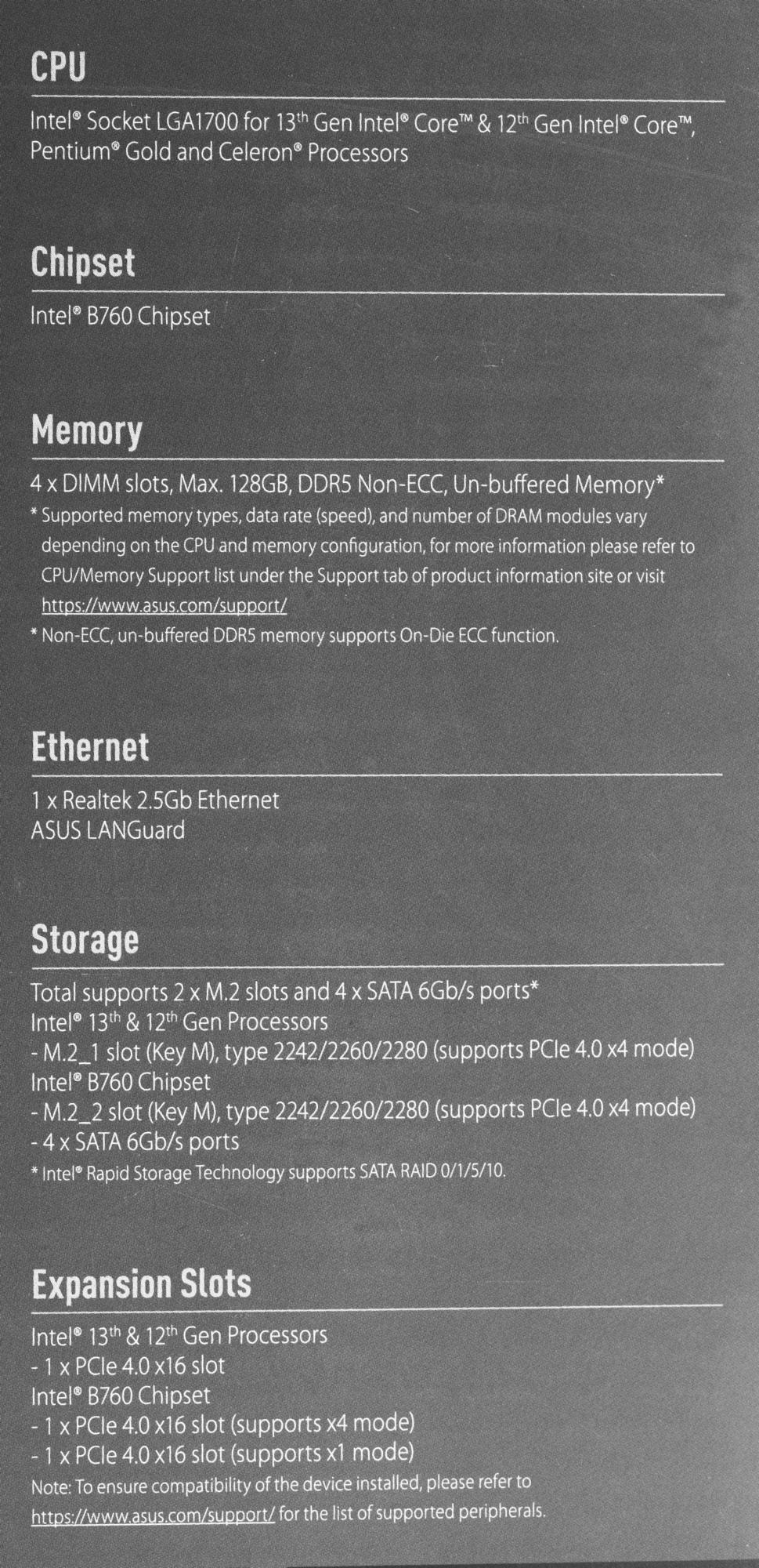 Материнская плата ASUS Prime B760M-A-CSM DDR5