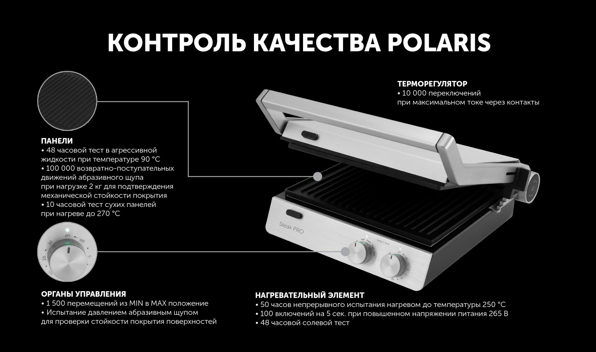 Электрогриль Polaris PGP 2803 серебристый