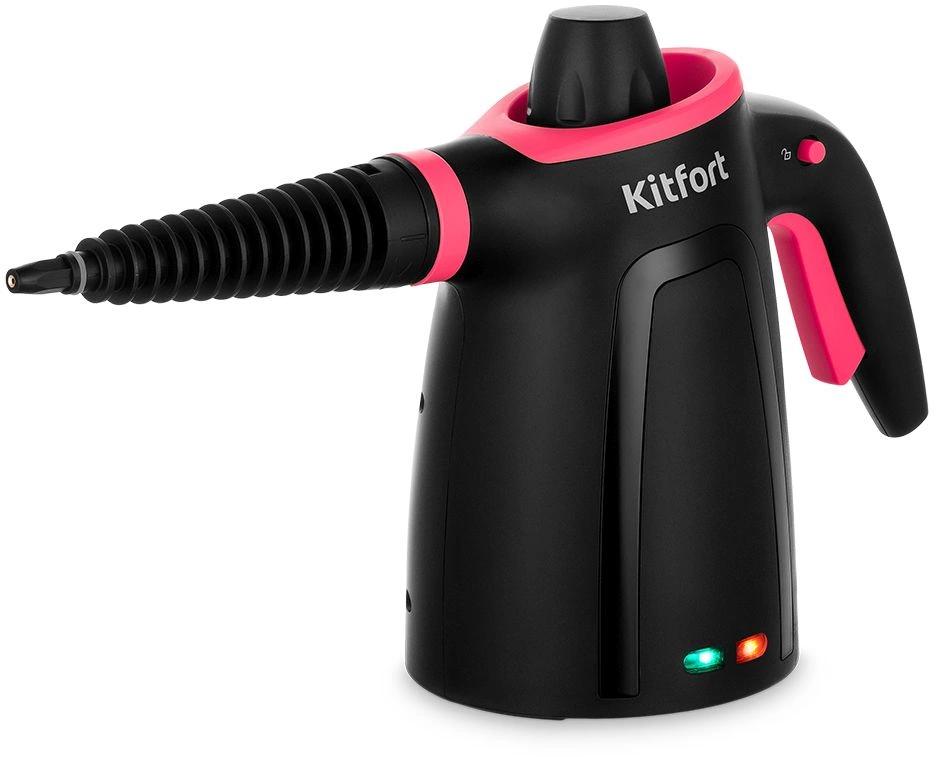 Пароочиститель Kitfort КТ-9170-1 черный/малиновый