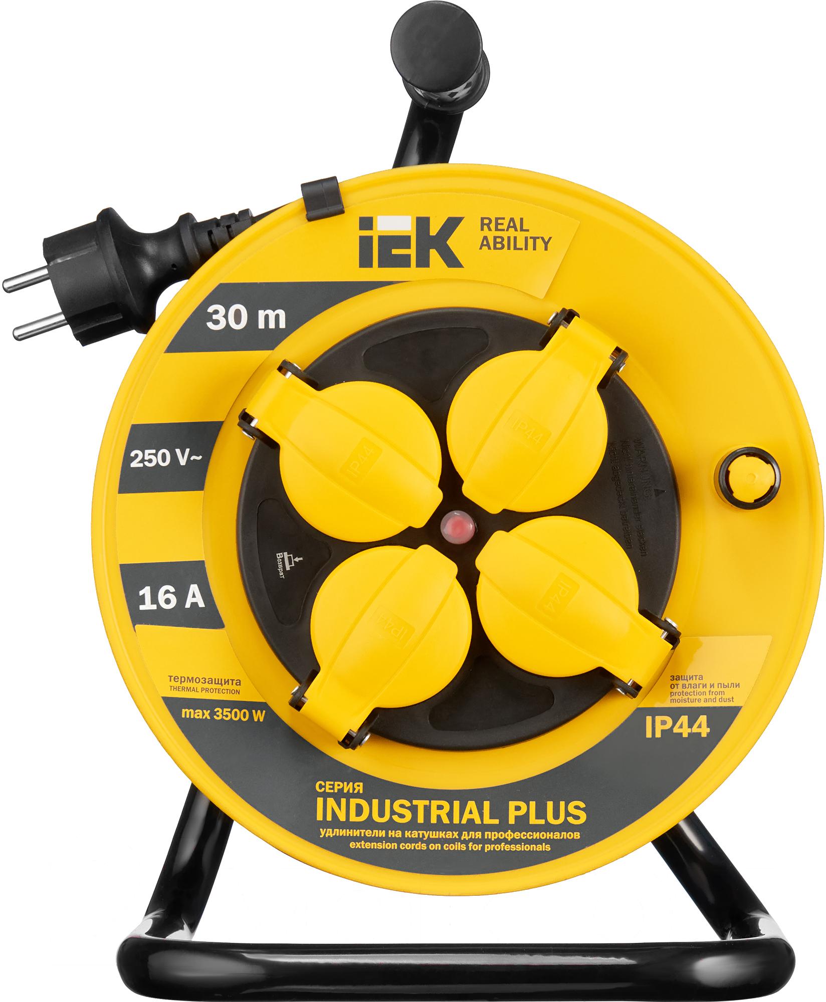 Удлинитель на катушке IEK Industrial Plus УК30 (WKP15-16-04-30-44)