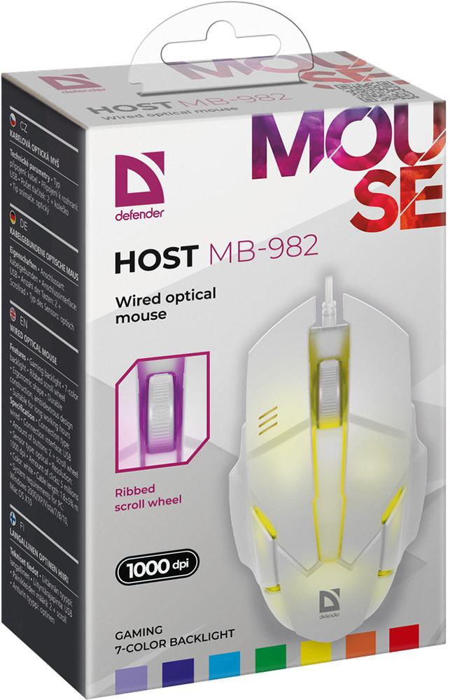 Мышь Defender Host MB-982 белый (52983)