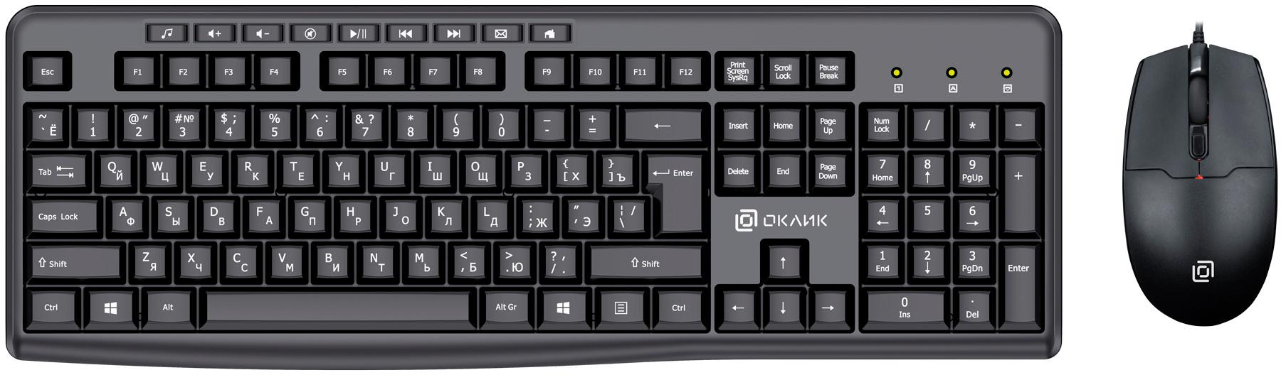 Набор периферии Oklick S650 черный (1875246)