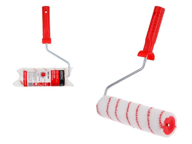 Валик "NYLON" 48-180мм с ручкой 8мм STARTUL PROFI (ворс 12 мм, покраска стен и фасадов, нейлон полиамид)