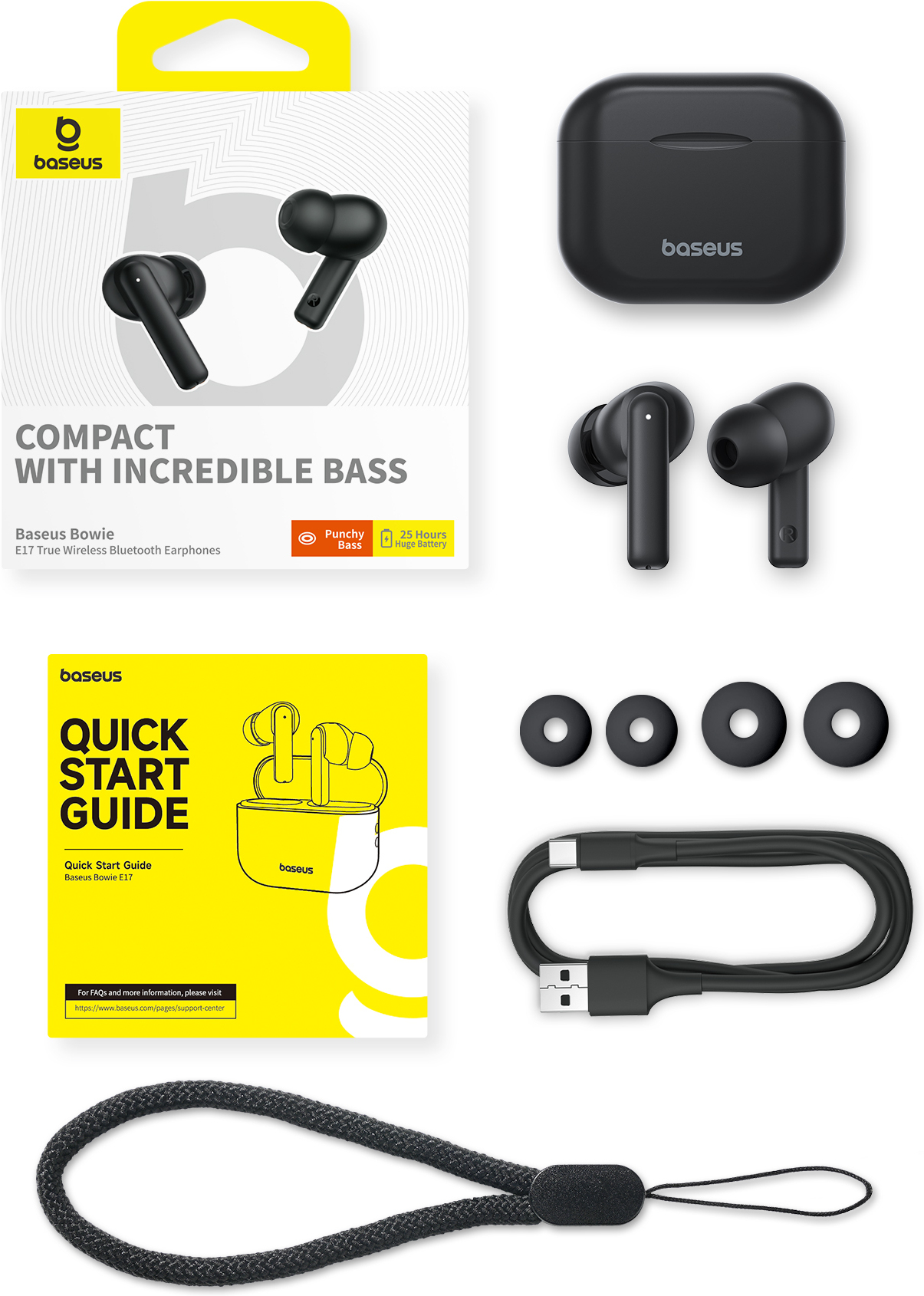 Наушники Baseus Bowie E17 True Wireless Earphones Cluster Black (A00072200113-Z1)