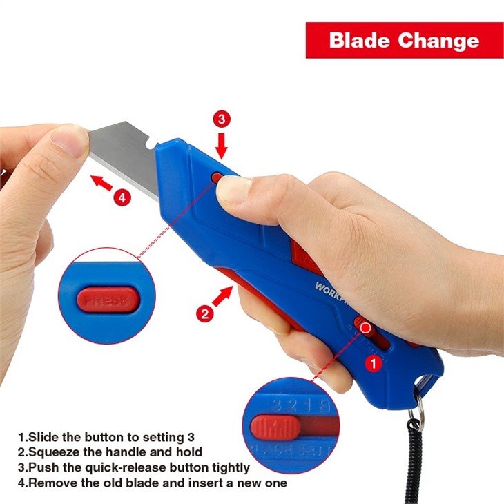 Нож строительный WorkPro WP213010