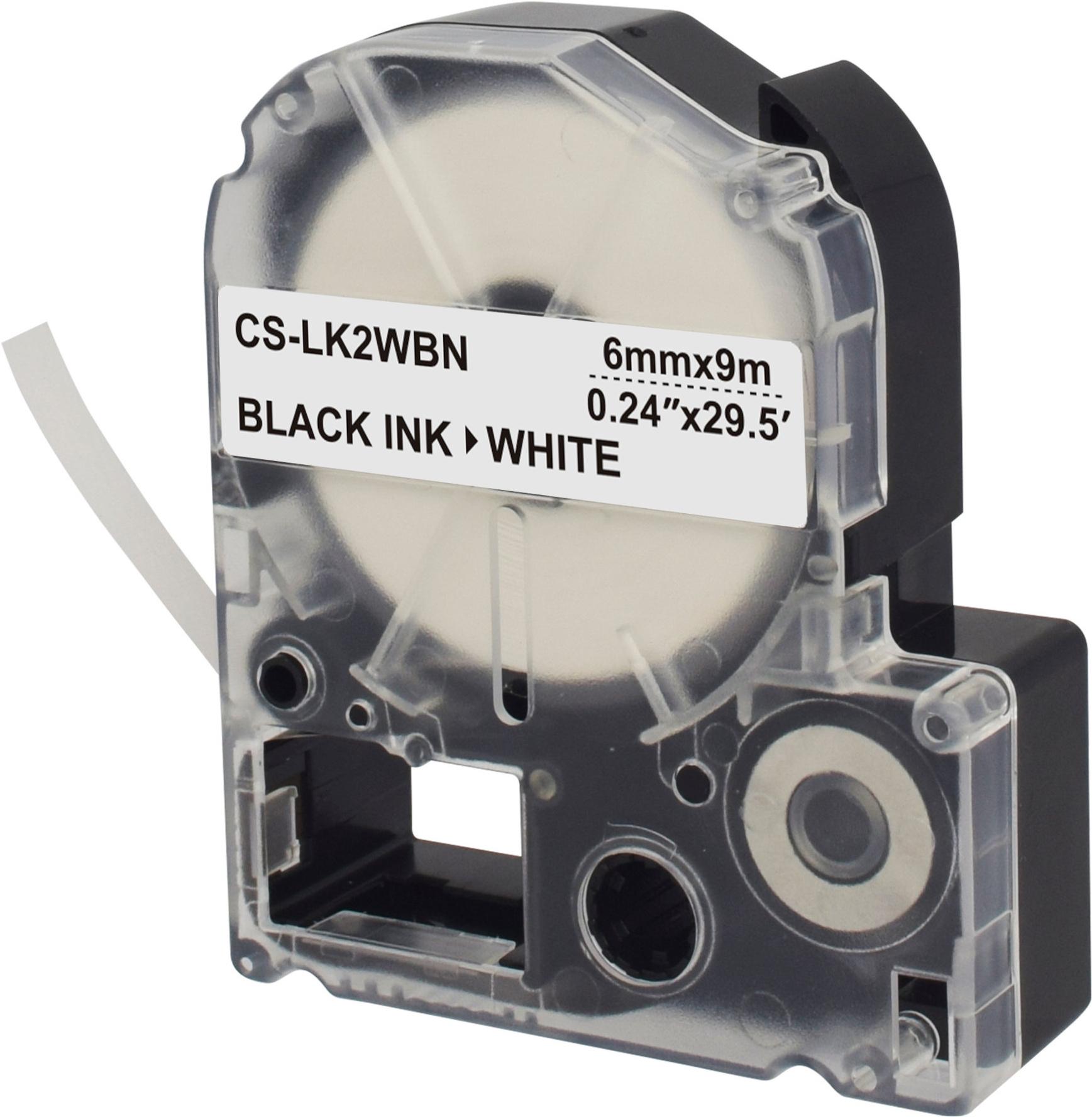 Картридж ленточный Cactus CS-LK2WBN черный на белом
