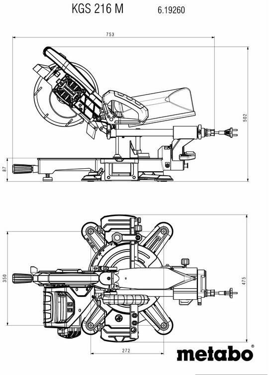 Торцовочная пила Metabo KGS 216 M (619260000)