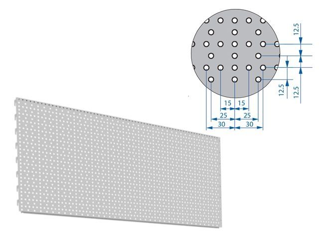 Стенка задняя перфорированная (EURO) H-400 L-1000 /RAL 7035/ (серый, высота 400 мм) (MAGO)