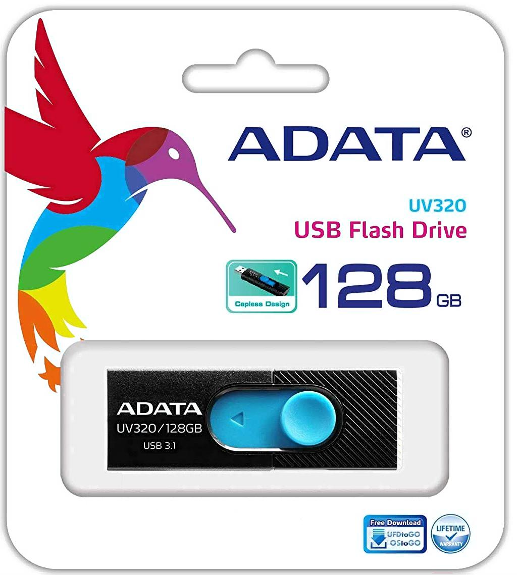 USB Flash-накопитель A-Data AUV320-128G-RBKBL 128GB черный/голубой