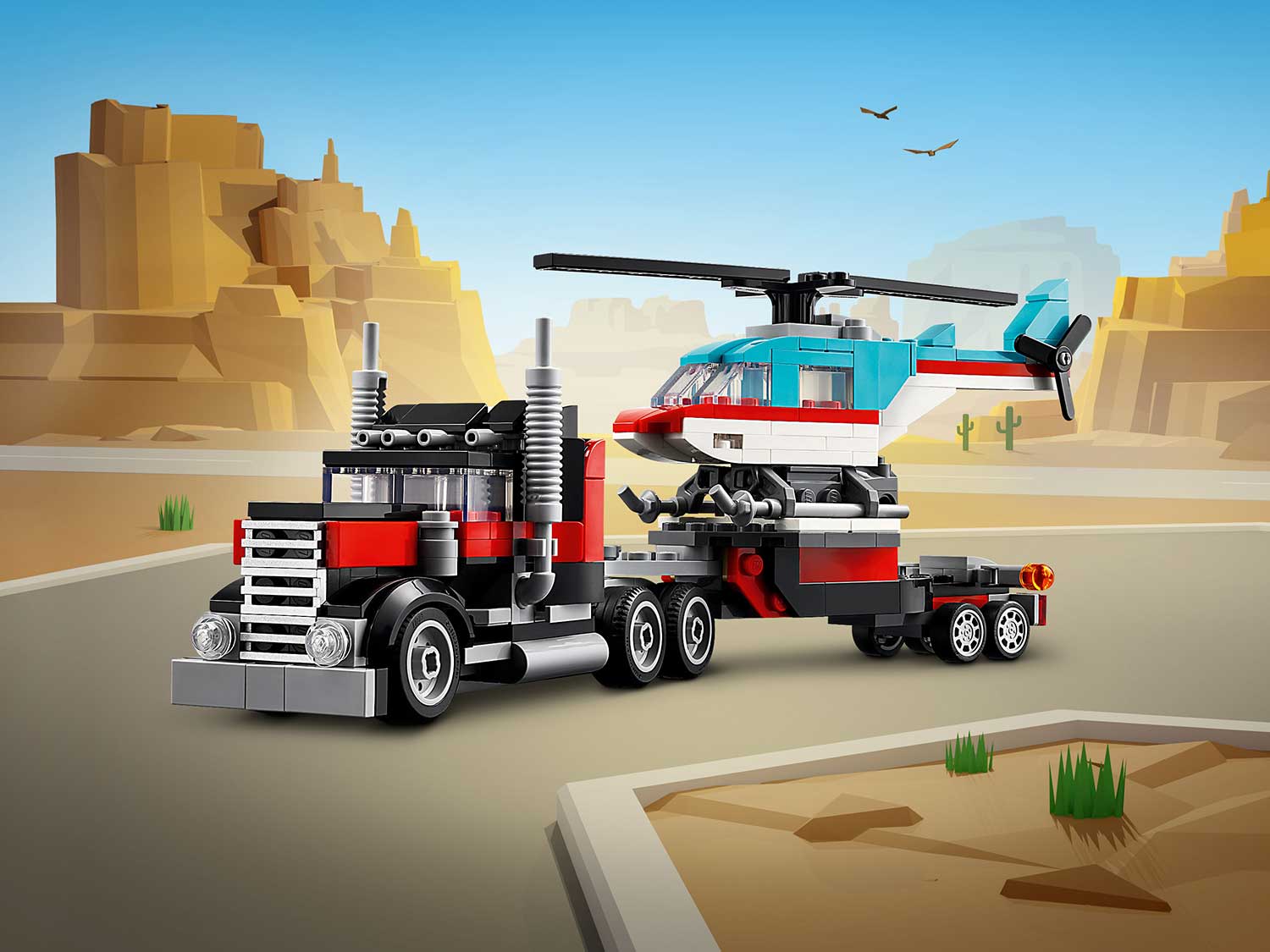 Конструктор Lego Creator Грузовик-платформа с вертолетом (31146)