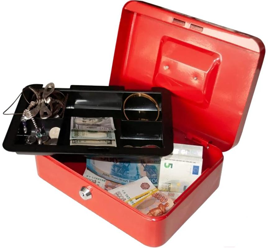 Ящик для денег Silwerhof 90x250x180 красный