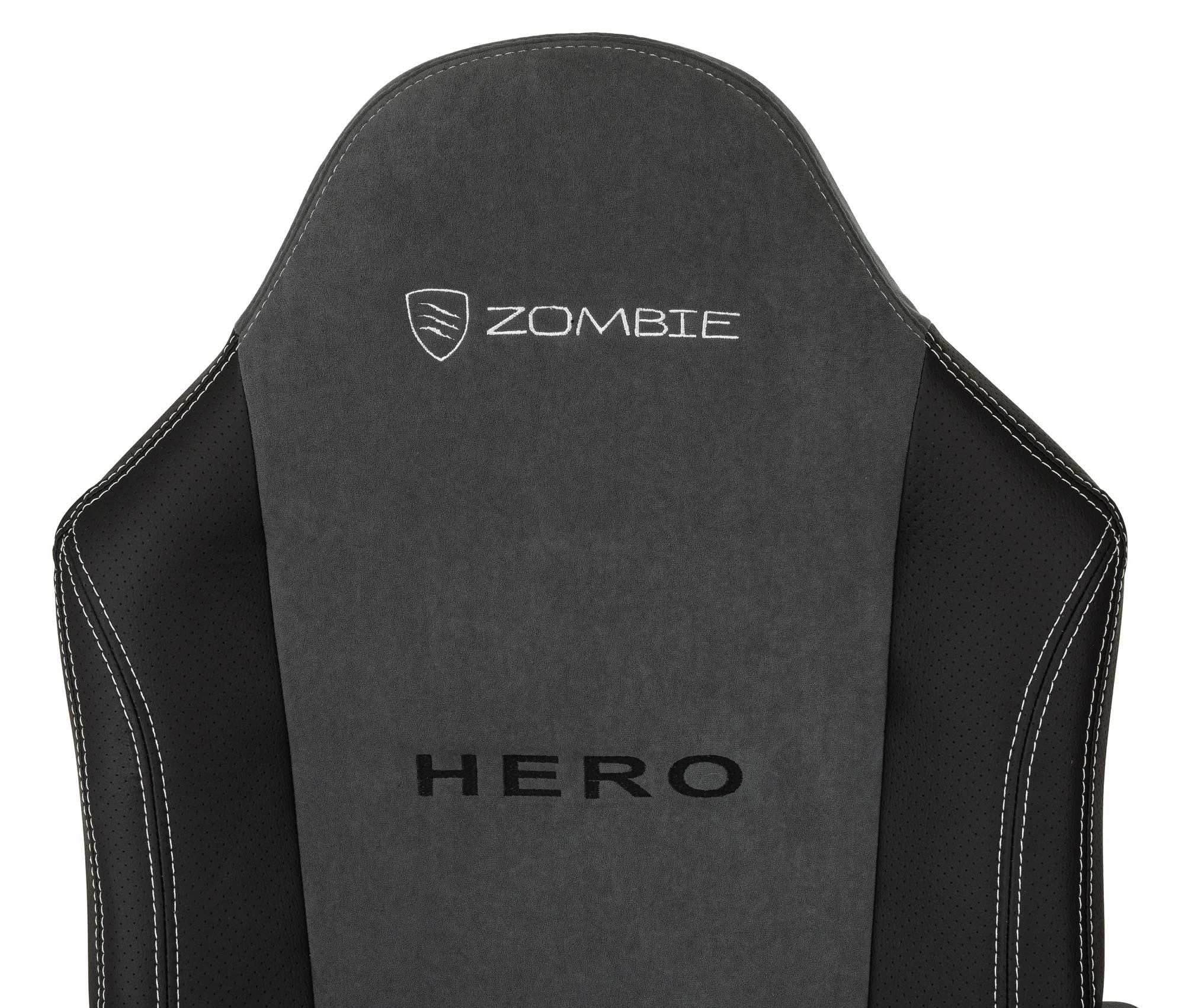 Геймерское кресло Zombie Hero ткань/экокожа серый