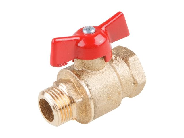 Кран шаровый 1/2" нар.-вн. бабочка PN1,6 МПа, 11Б27п5, Цветлит (ЦРБ0033)