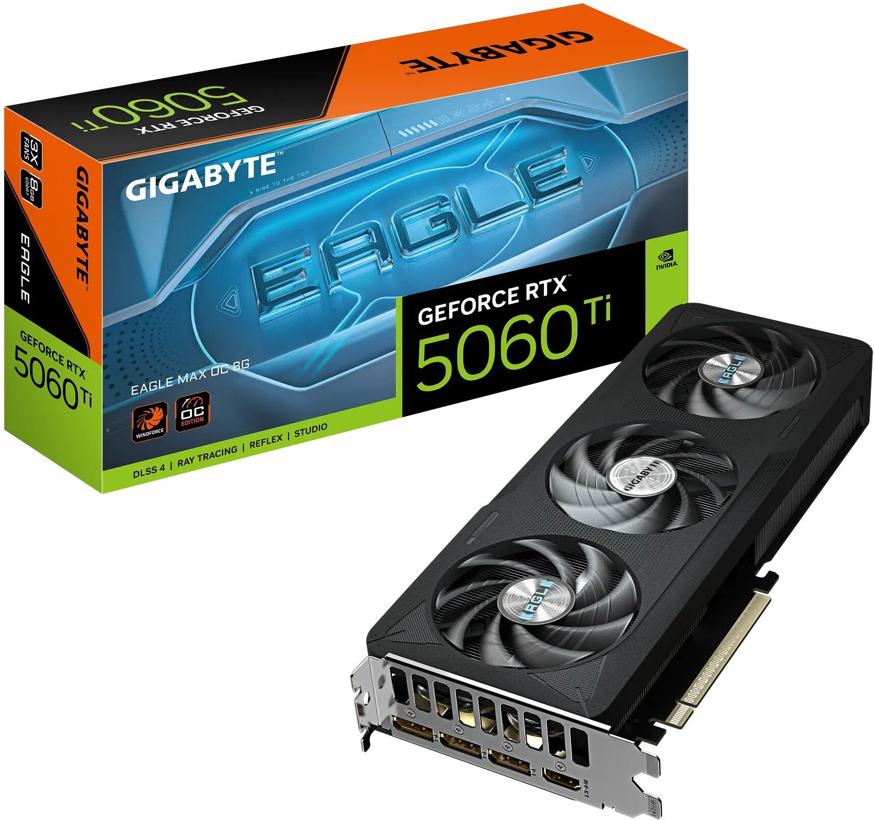 Видеокарта Gigabyte GeForce RTX 5060 Ti Eagle Max OC 8GB GDDR7 (GV-N506TEAGLEMAX OC-8GD)