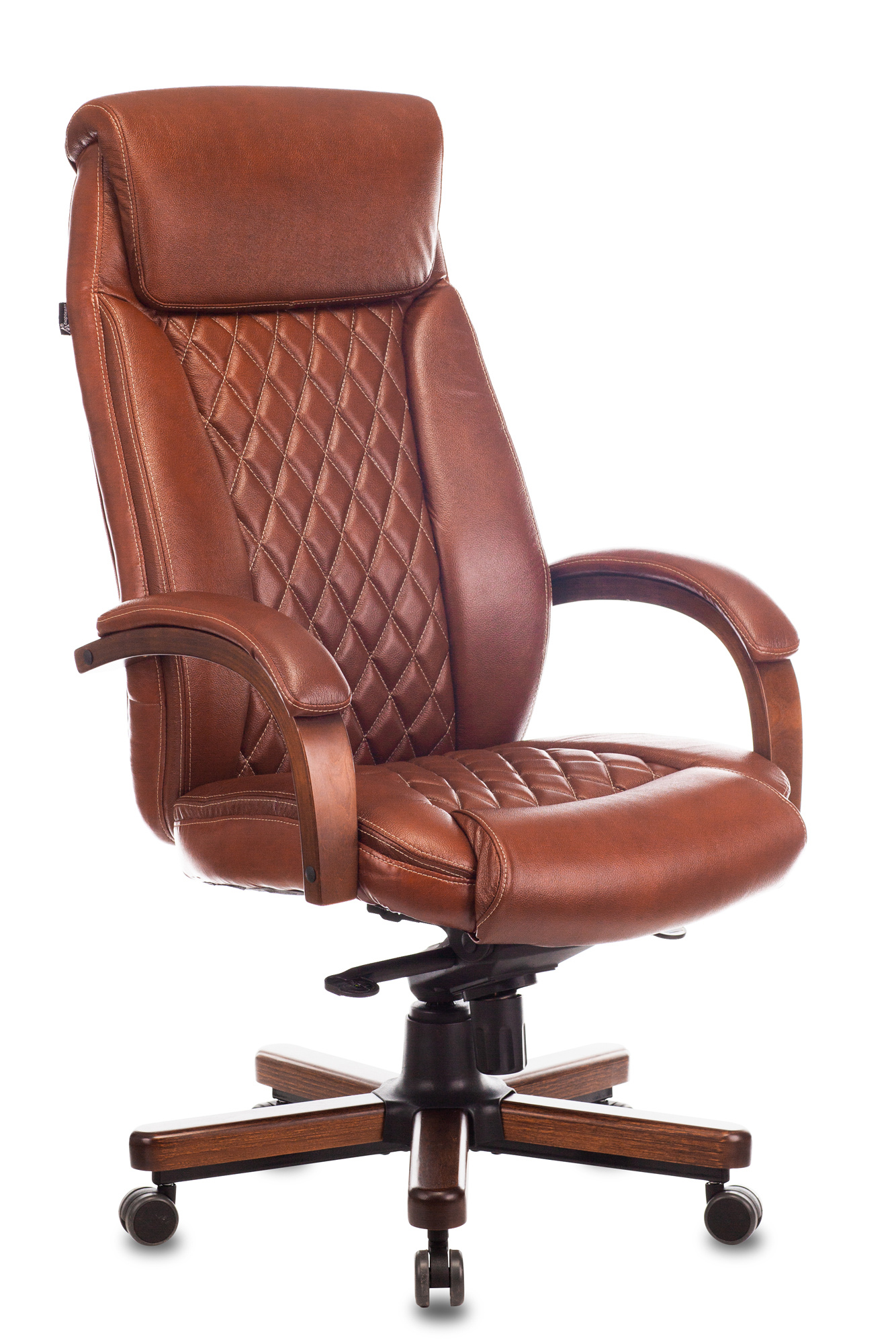 Офисное кресло Бюрократ T-9924WALNUT светло-коричневый Leather Eichel (T-9924WALNUT/CHOK)